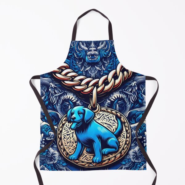 Item preview, Intricate Blue and Gold Pendant Featuring a Labrador Puppy  designed and sold by aminz4.