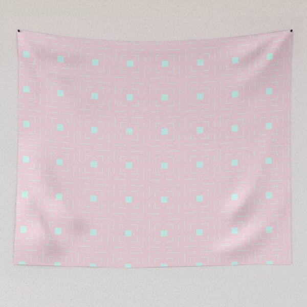 Item preview, Teal Square Abstract Art Pink Rectangle BiColor Tiles designed and sold by Alchemy-A-La-G.