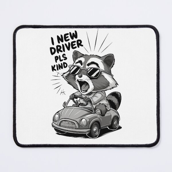 Item preview, Novice Driver Raccoon designed and sold by SharpPenguin.