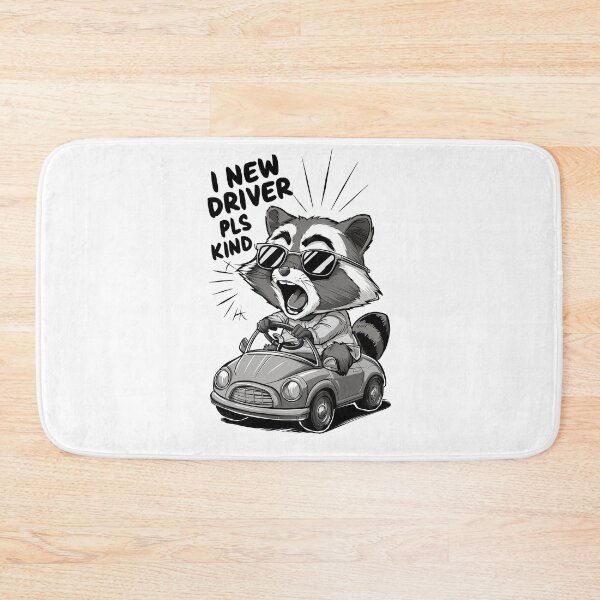 Item preview, Novice Driver Raccoon designed and sold by SharpPenguin.
