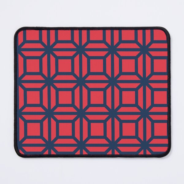 Item preview, Blue Square Abstract Art Red Rectangle BiColor Tiles designed and sold by Alchemy-A-La-G.
