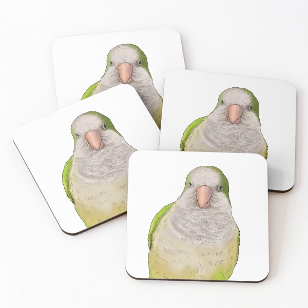 Item preview, Green Watercolour Quaker Parrot designed and sold by LittleBeaksArt.