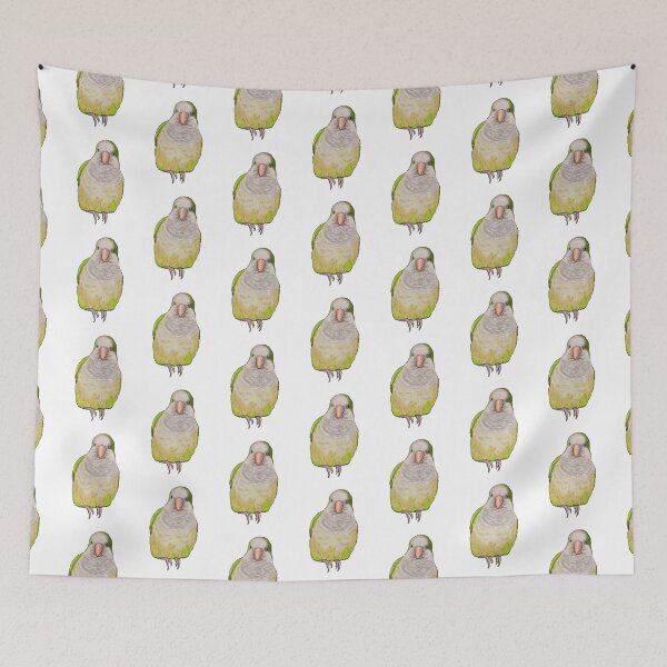 Item preview, Green Watercolour Quaker Parrot designed and sold by LittleBeaksArt.
