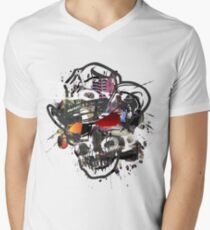 Skulls Love Is Dope Graphic Print Swag Men's V-Neck T-Shirt