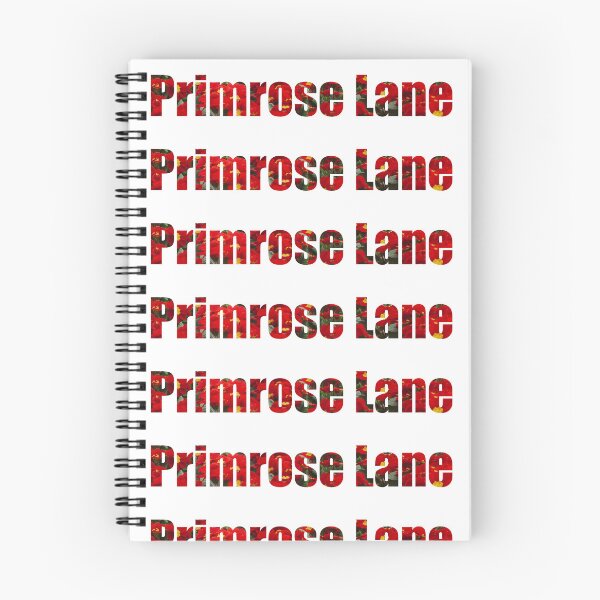Item preview, Primrose Lane Street Name gift with red primrose background designed and sold by TheMugDirectory.