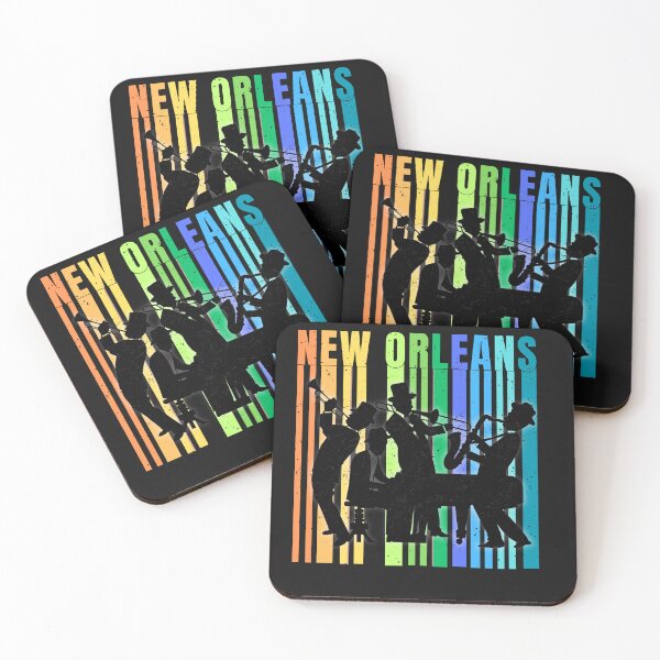 Item preview, Colorful Distressed New Orleans Jazz Ensemble designed and sold by AlienOccupation.
