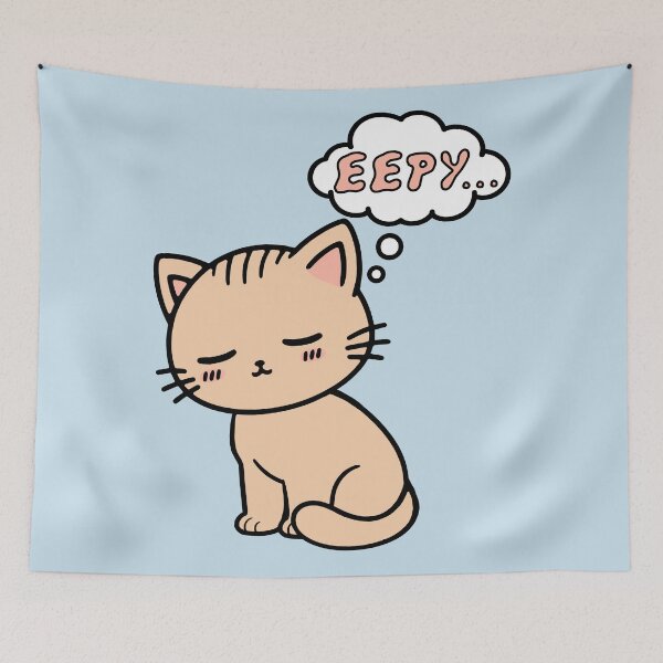 Item preview, Eepy Cat - Cute Sleepy Kitten Meme designed and sold by SpaceDogLaika.