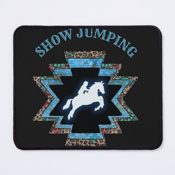 Item preview, Leopard Print Blue Show Jumping Girl and Horse designed and sold by AlienOccupation.