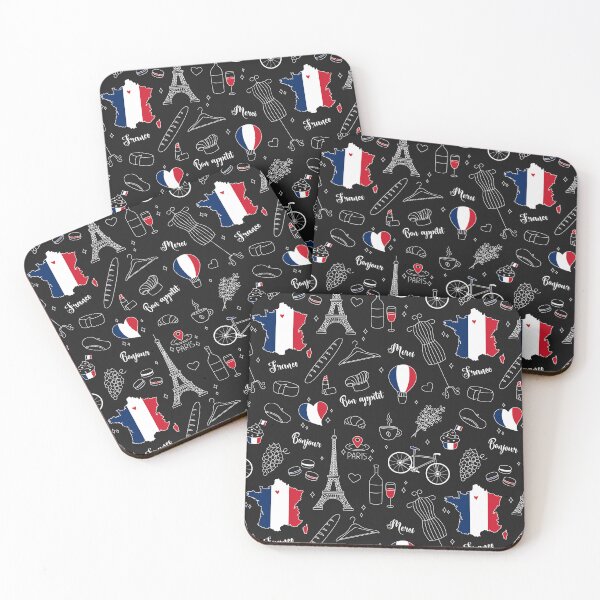 Item preview, France Symbols Doodle Seamless Pattern. French Elements Print designed and sold by AnnaVioletStore.