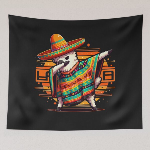 Item preview, Funny dabbing Mexican Llama Poncho 2024, Cinco De Mayo Party designed and sold by ArtByKatti.