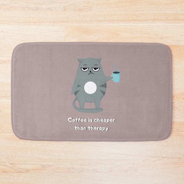 Item preview, Coping Cat:  Coffee Is Cheaper Than Therapy designed and sold by WhatMakesMeSmi.