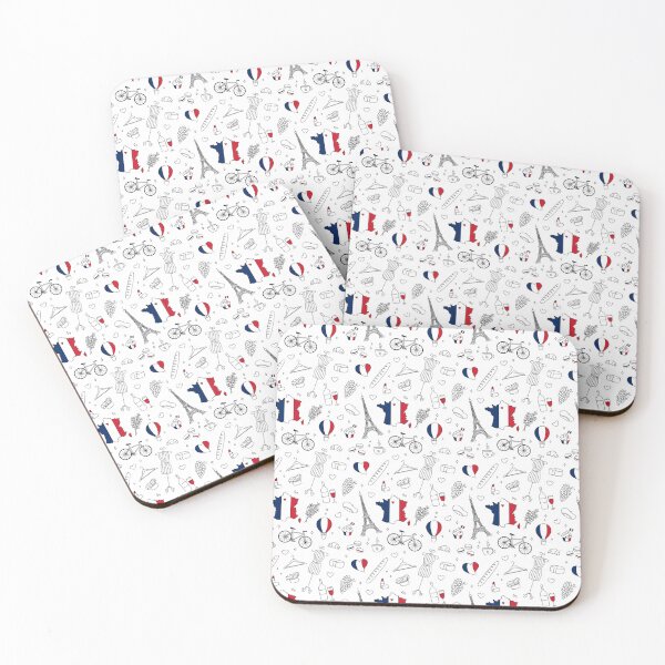 Item preview, France Symbols Doodle Seamless Pattern. French Elements Print designed and sold by AnnaVioletStore.