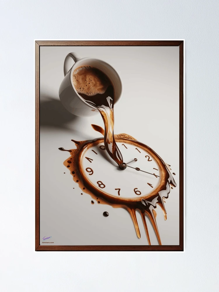 油彩画　coffee time fposter,small,wall_texture,