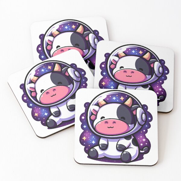 Item preview, Kawaii cow in space designed and sold by Cloudlilyart.