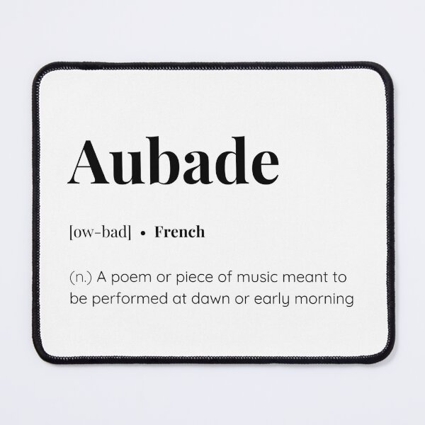 Item preview, Aubade French word meaning designed and sold by SimplyMots.