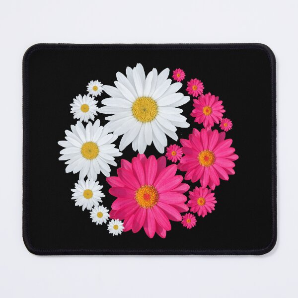Item preview, Yin and Yang White Pink Magenta Daisy Flowers Shapes Mania designed and sold by Shapes-Mania.