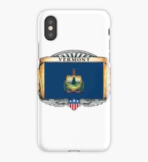 Vermont Art Deco Design with Flag iPhone Case/Skin