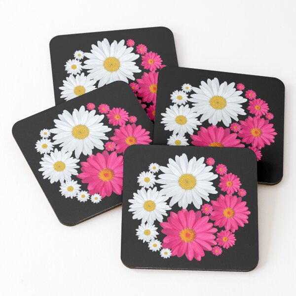 Item preview, Yin and Yang White Pink Magenta Daisy Flowers Shapes Mania designed and sold by Shapes-Mania.