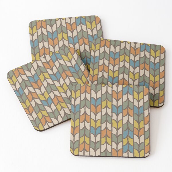 Item preview, Tulip Deco Pattern - Sage, Saffron, Dove, Peacock, Rust, Earth designed and sold by Irene Estelle.