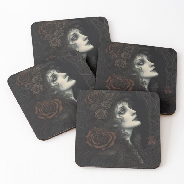 Item preview, Vintage Classic Gothic Girl Roses designed and sold by TheDarkWardrobe.