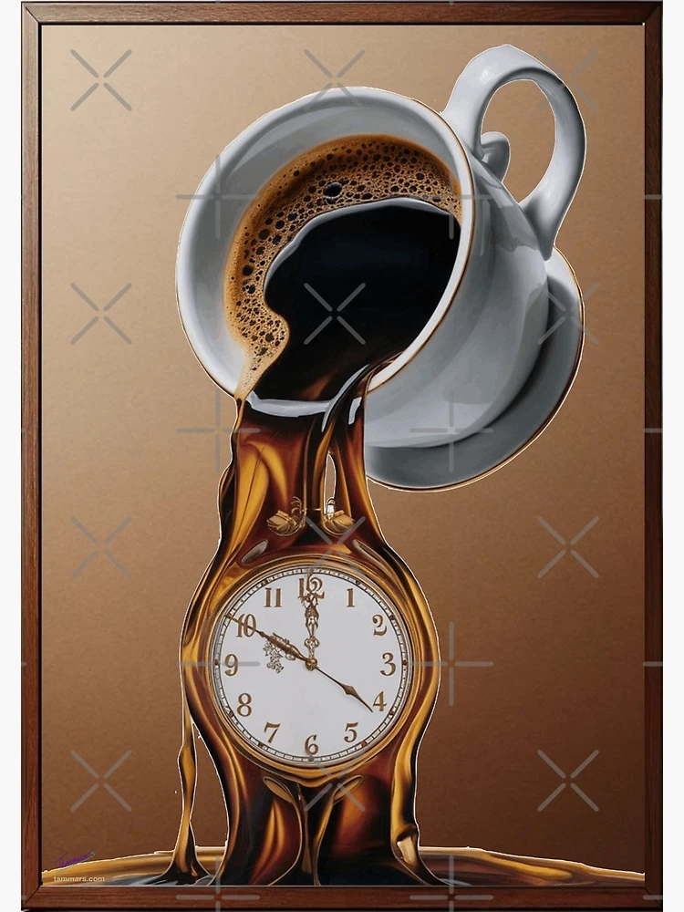 油彩画　coffee time fposter,small,wall_texture,