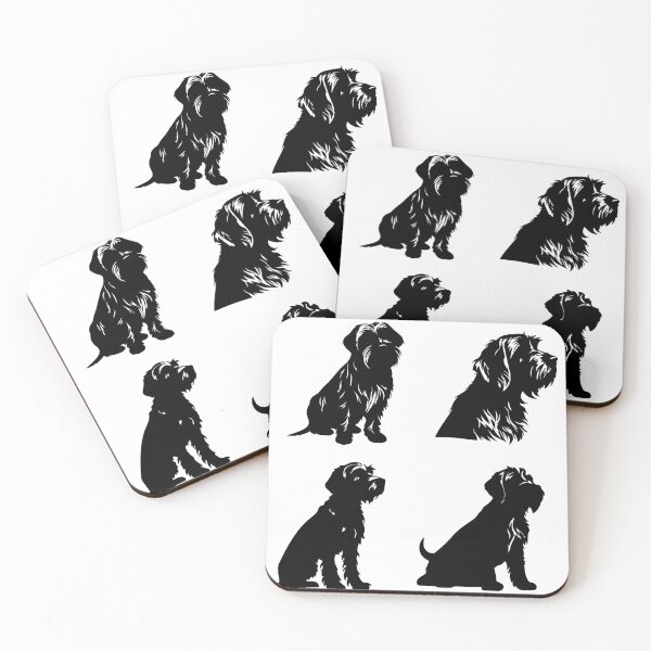 Item preview, Wirehaired Pointing Griffon Dog Black Silhouettes designed and sold by TheAnimalZ00.