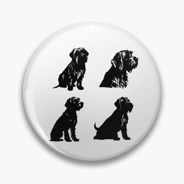 Item preview, Wirehaired Pointing Griffon Dog Black Silhouettes designed and sold by TheAnimalZ00.