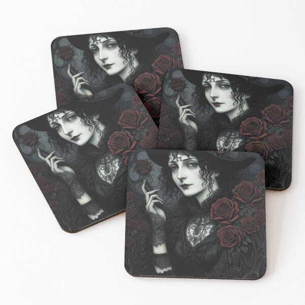 Item preview, Vintage Classic Gothic Girl Roses designed and sold by TheDarkWardrobe.
