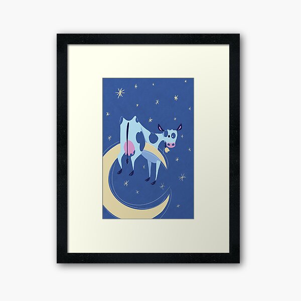 The Cow Jumped Over the Moon Framed Art Print