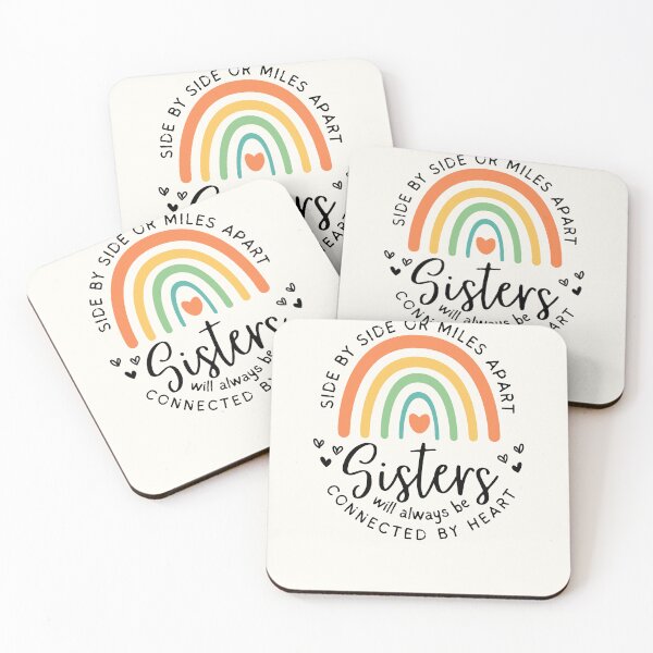 Item preview, Sister Quote Rainbow - Side By Side Or Miles Apart Sisters Will Always be Connected By Heart - B designed and sold by patternjp.