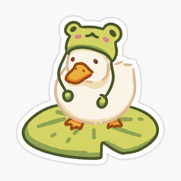 Item preview, Duck with frog hat designed and sold by littlepolart.