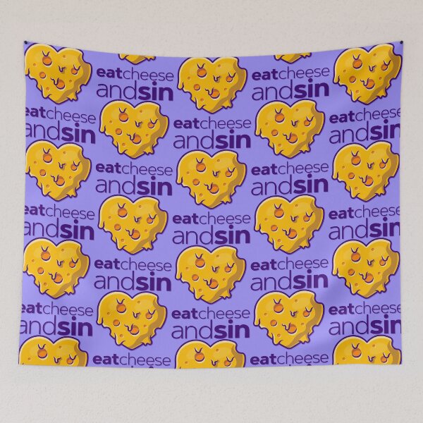 Item preview, "Eat Cheese and Sin: A Cheddar-Loving Funny Quote for Cheese Lovers' Indulgence" designed and sold by artworkathome.