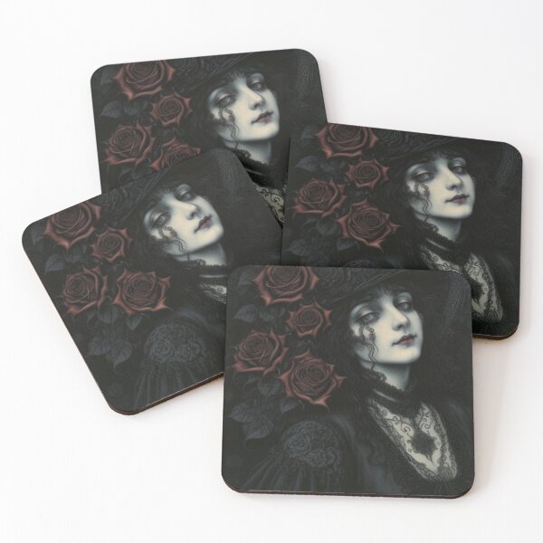 Item preview, Vintage Classic Gothic Girl Roses designed and sold by TheDarkWardrobe.