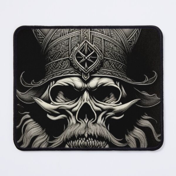 Item preview, Vintage Classic Bearded Viking Skull Warrior designed and sold by TheDarkWardrobe.