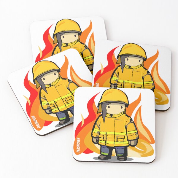 Item preview, Rural Firefighter Female - Large Design (Yellow Helmet, Dark Hair) designed and sold by Flashover.