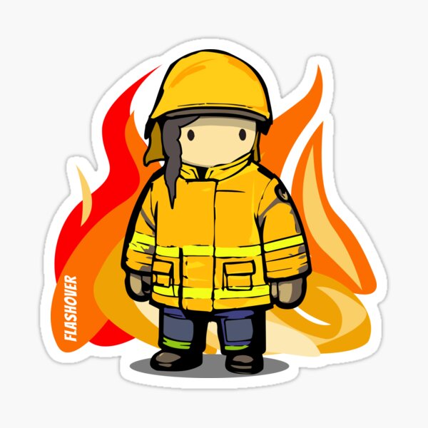 Item preview, Rural Firefighter Female - Large Design (Yellow Helmet, Dark Hair) designed and sold by Flashover.