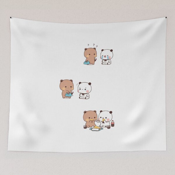 Aperçu de l'œuvre Bubu Dudu Panda et couple d'ours brownie 2024 créée et vendue par BlueSkylineArts.