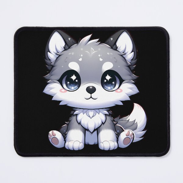 Item preview, Cute Chibi White Wolf designed and sold by Funny Vintage Stickers And T-Shirts.