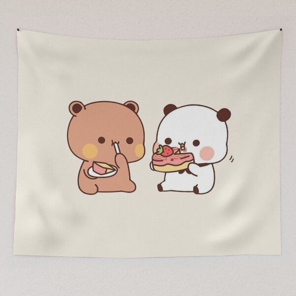 Item preview, Panda Bear And Brownie True Love BUBU DUDU Couple Goma peach Sugar Valentine xmas  2024  designed and sold by BlueSkylineArts.