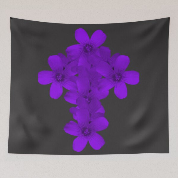 Item preview, Geometric Floral Crucifix Gothic Idea Really Deep Purple designed and sold by somersbyman.