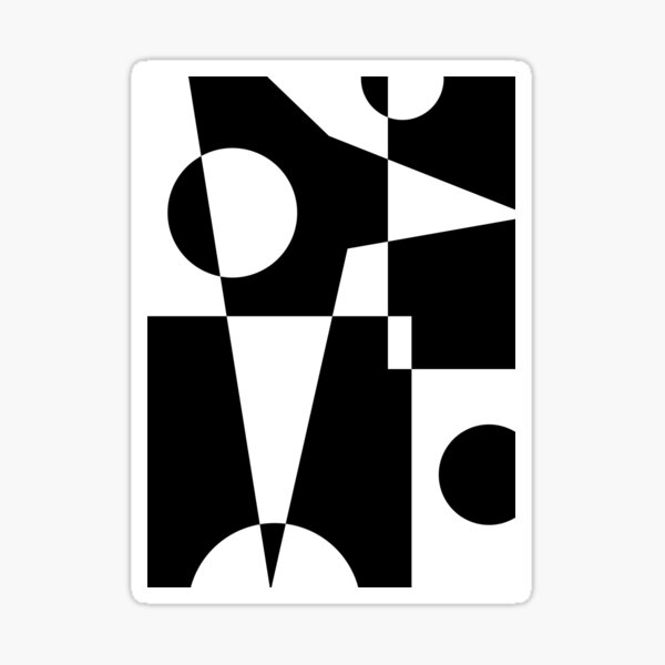 Abstract Geometric Legion in Black & White Sticker