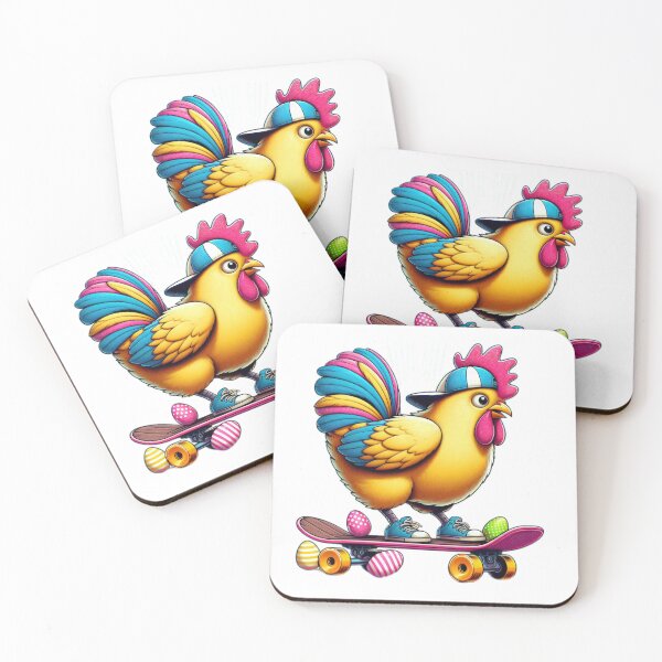 Item preview, chicken with skateboard and headset Easter Funny animals designed and sold by Expressions-Sel.