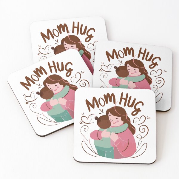 Item preview, Heartwarming Mom Hug Illustration: Mother's Day Typography Design designed and sold by HahaHandlesHub.