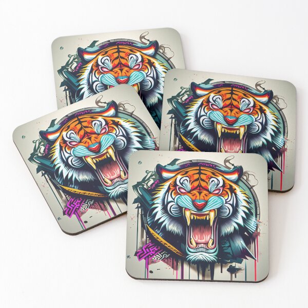 Aperçu de l'œuvre Graffiti Tigre Asiatique créée et vendue par Boxing Kangaroo Retail Company.