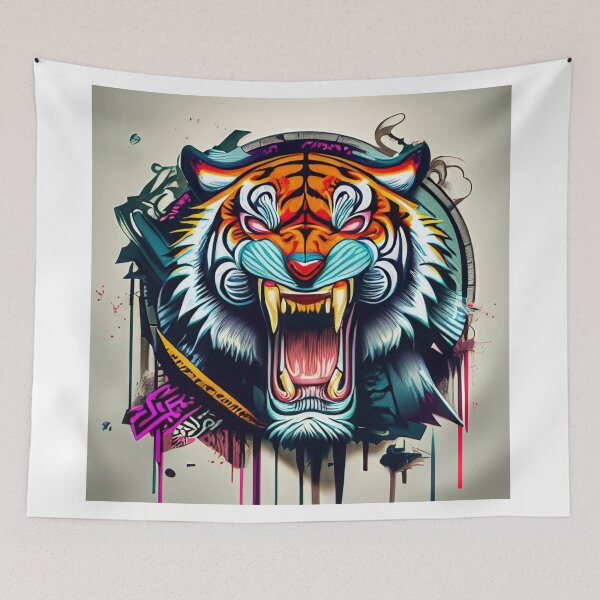 Item preview, Graffiti Asian Tiger designed and sold by Boxing Kangaroo Retail Company.