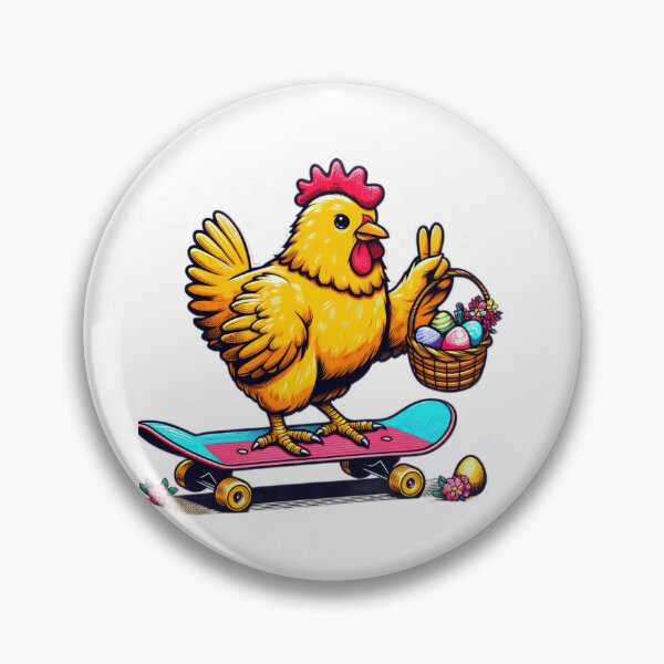 Item preview,  chicken with skateboard and with Easter basket Easter Funny animals designed and sold by Expressions-Sel.