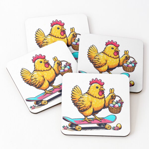 Item preview,  chicken with skateboard and with Easter basket Easter Funny animals designed and sold by Expressions-Sel.