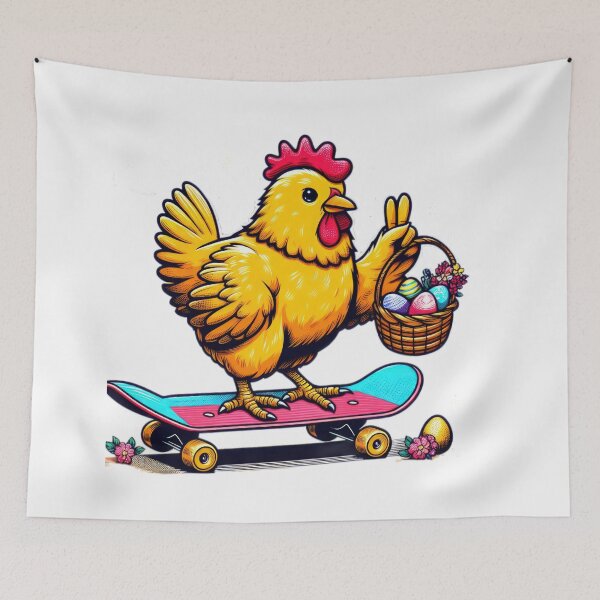 Item preview,  chicken with skateboard and with Easter basket Easter Funny animals designed and sold by Expressions-Sel.