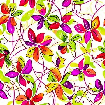 Artwork thumbnail, Retro Colours Flower Pattern by Sol-threads