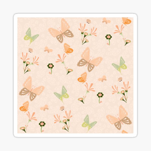 Item preview, Peach Butterfly Floral designed and sold by Sonya Gray.